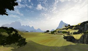 Finished terrain with depth fog Finished terrain with depth fog