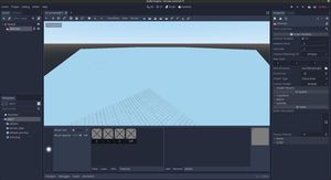 Godot editor with the terrain node