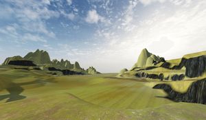 Terrain with skybox and extra mountains