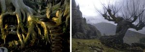 Whomping willow and Lothlórien fantasy_trees_in_film