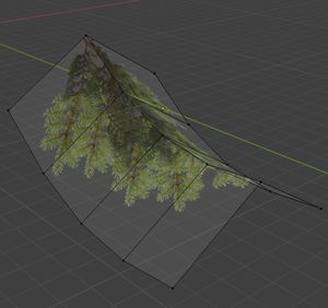 Curved branch mesh with texture